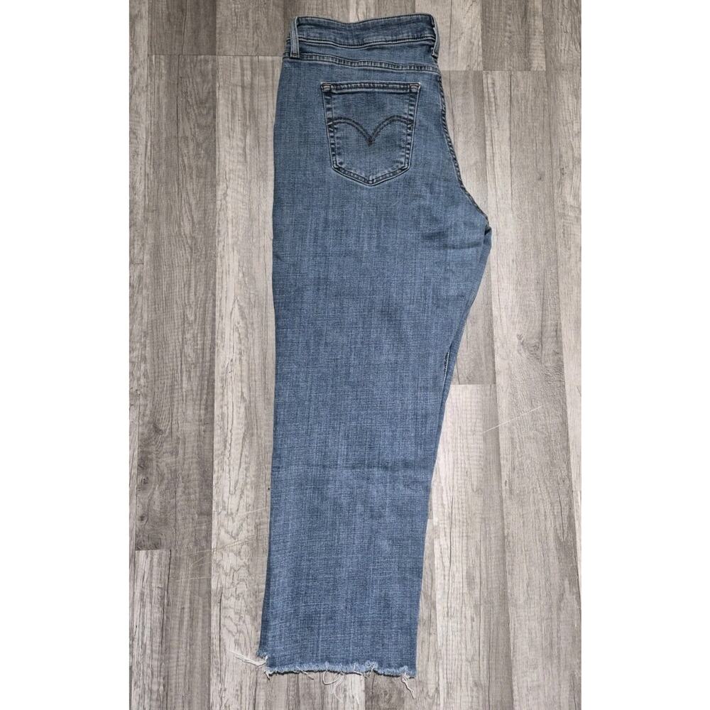Levi's Boyfriend Jeans Womens 16W Blue Denim Cotton Stretch High Rise Distressed - Picture 3 of 10